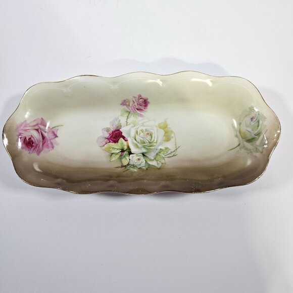 Vintage Mignon ZS and Co Bavaria Porcelain Rose Pattern Oval Celery Serving Dish - Picture 14 of 14